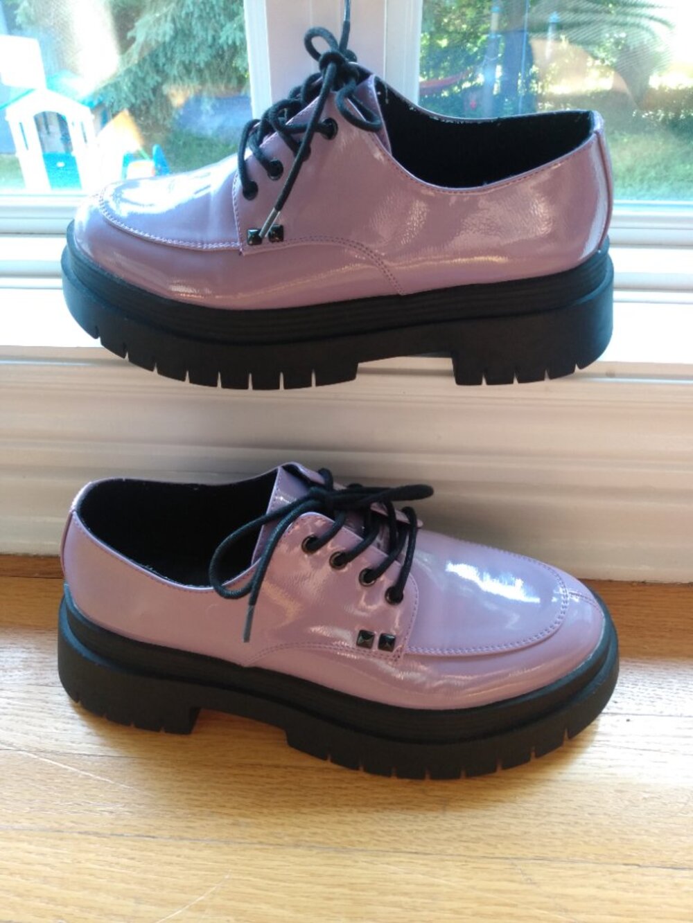 Lavender Patent Vegan Leather Platform Creepers Size 10 - Picture 14 of 16